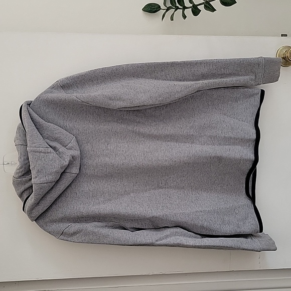 JAMES PERSE FRENCH TERRY FULL ZIP HOODIE HEATHER GREY BLACK Sz 3 - Picture 2 of 4